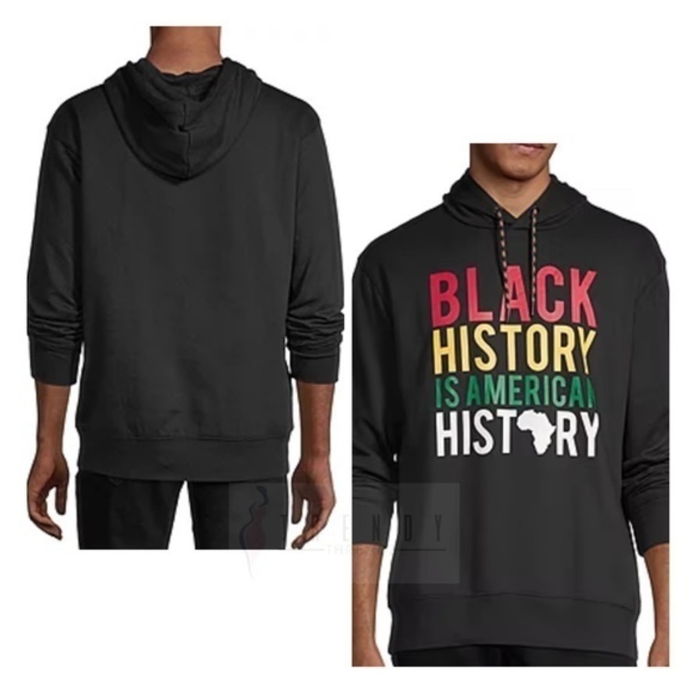 NWT Unisex Black History is American History Long Sleeve Graphic Hoodie
